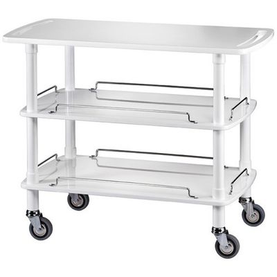 Forcar - Carrello di servizio in legno 3 piani 110 x 55 cm Laccato Bianco