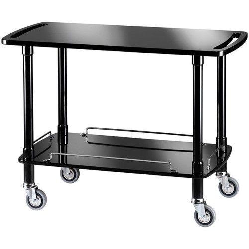 Forcar - Carrello di servizio in legno 2 piani 110 x 55 cm Laccato Nero