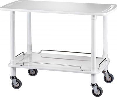 Forcar - Carrello di servizio in legno 2 piani 110 x 55 cm Laccato Bianco