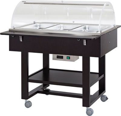 Forcar - Carrello termico a bagnomaria con cupola 3 x GN 1/1 Nero