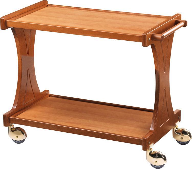 Forcar - Carrello di servizio in legno 2 piani 86 x 55 cm Noce