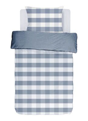Copripiumino a Quadri con Federa 140x200 cm Blu - Tirolix