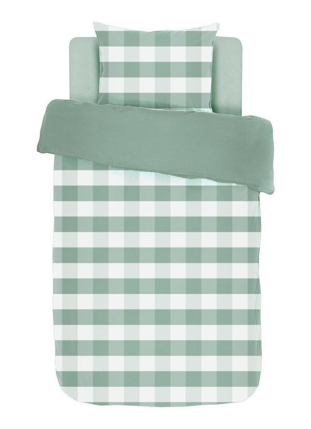 Copripiumino a Quadri con Federa 140x200 cm Verde - Tirolix