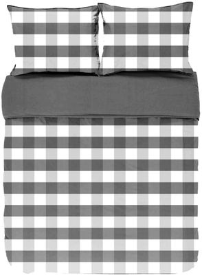 Copripiumino a Quadri con Federe 240x220 Grigio - Tirolix