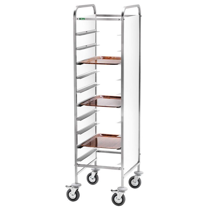 Forcar - Carrello portavassoi rinforzati GN 1/1 per 10 vassoi 45 x 62 cm Bianco