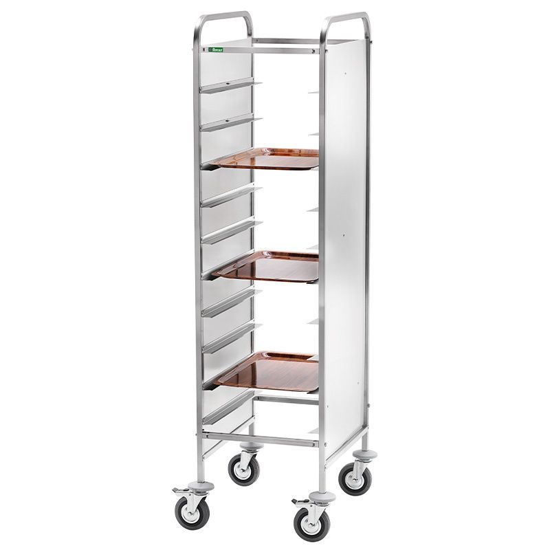 Forcar - Carrello portavassoi rinforzati GN 1/1 per 10 vassoi 45 x 62 cm Inox