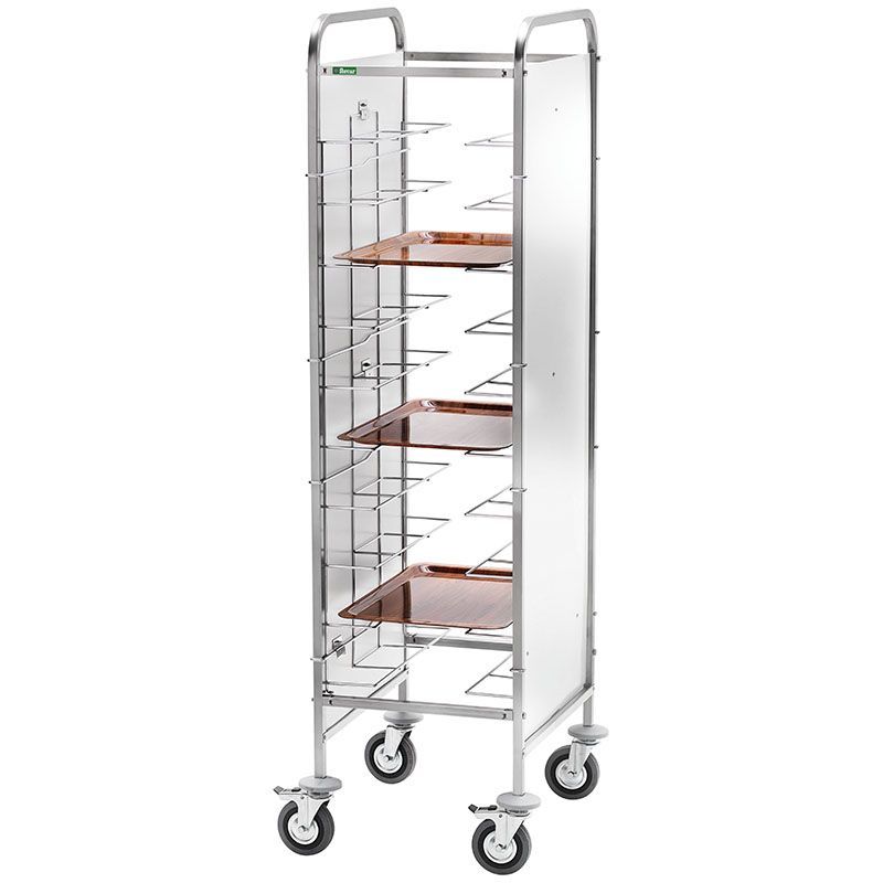 Forcar - Carrello portavassoi universali per 10 vassoi 55 x 62 cm Inox