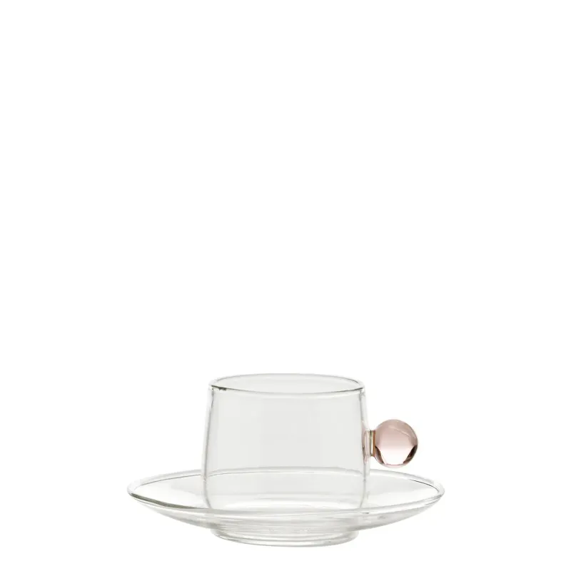 Tazzina con piattino 12 cl Bilia Rosa - Zafferano
