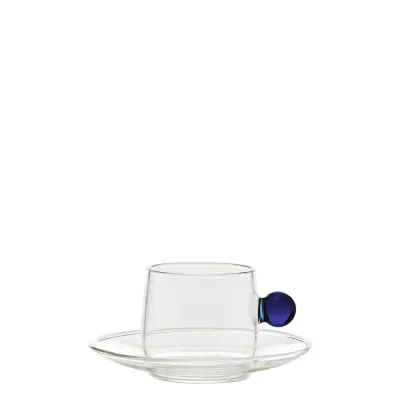 Tazzina con piattino 12 cl Bilia Blu - Zafferano