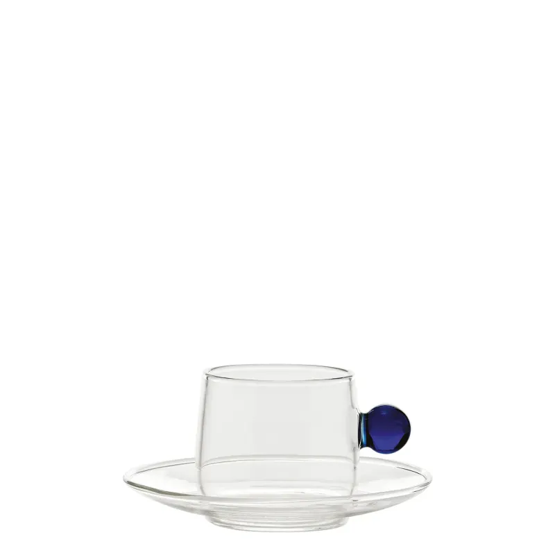 Tazzina con piattino 12 cl Bilia Blu - Zafferano