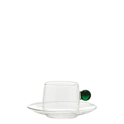 Tazzina con piattino 12 cl Bilia Verde - Zafferano