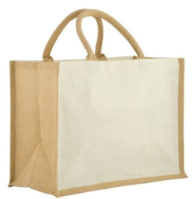 Borsa Juta 30x40x19 cm Bianco/Naturale