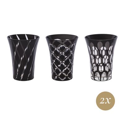 Geminiano Cozzi - Bicchiere alto 27 cl Nero Twin One