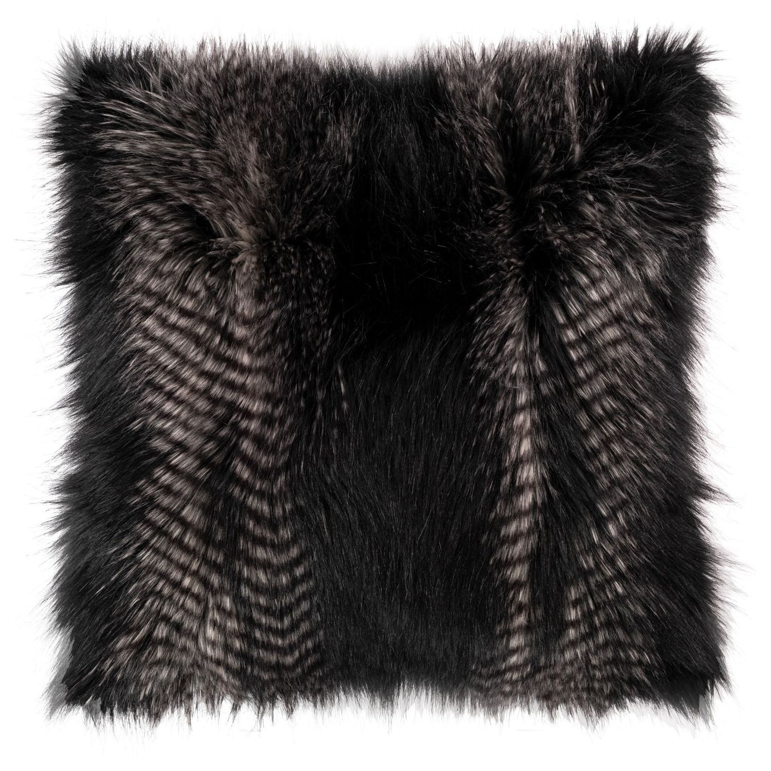 Cuscino Pelliccia Volpe 45x45 cm Nero - Tirolix