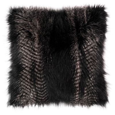 Cuscino Pelliccia Volpe 45x45 cm Nero - Tirolix