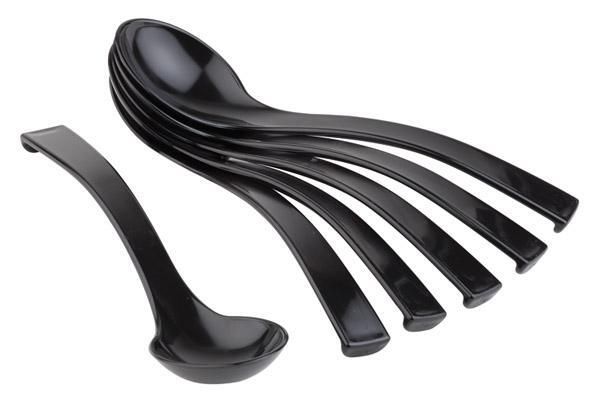 APS - Set 6 cucchiai da gastronomia 23 x 6 cm Nero