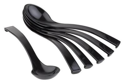 APS - Set 6 cucchiai da gastronomia 23 x 6 cm Nero