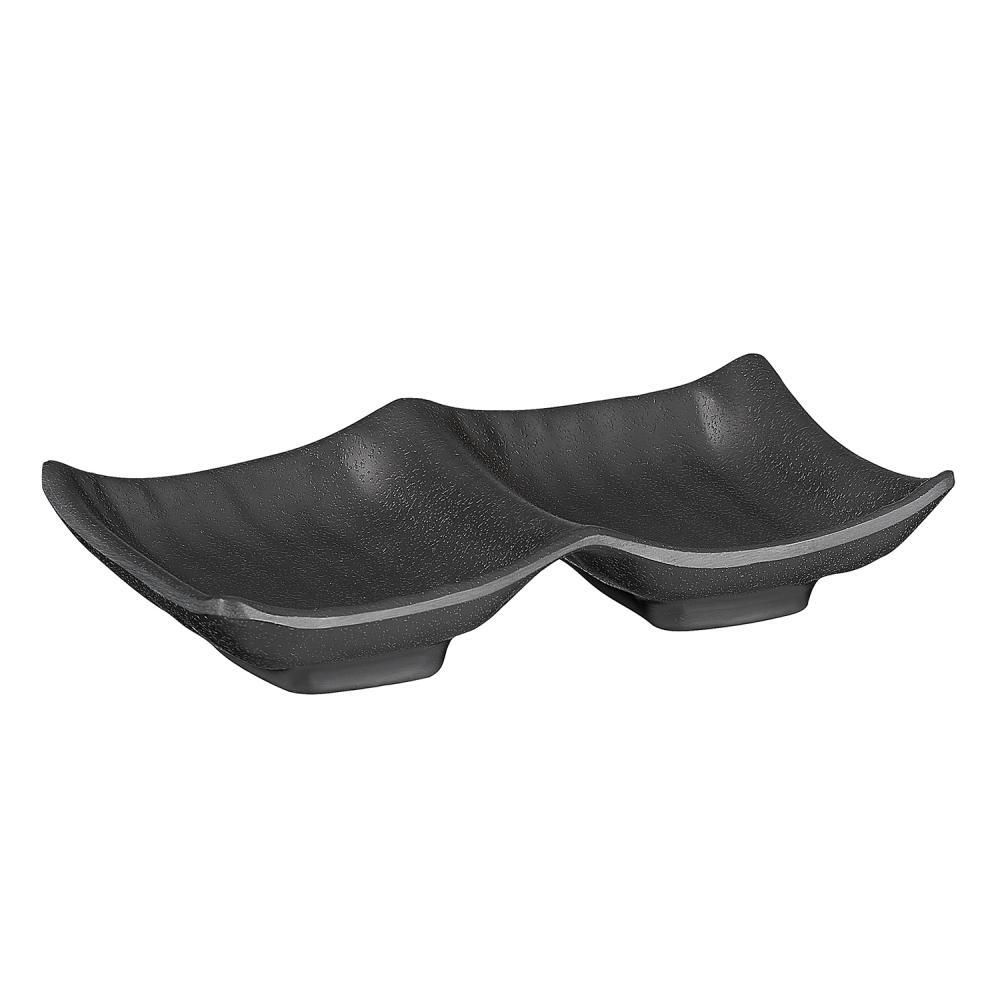 APS - Ciotola doppia &quot;Zen&quot; 9 x 14 Nero