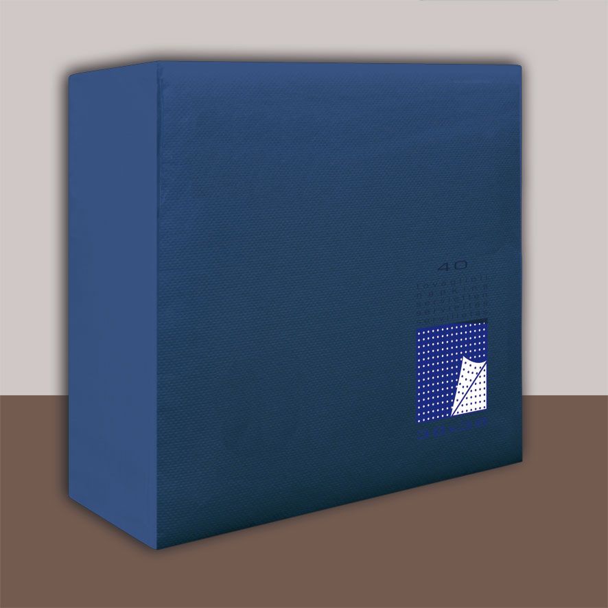 Tovagliolo Blu notte 2 veli 38x38 cm Punta/Punta - Tirolix