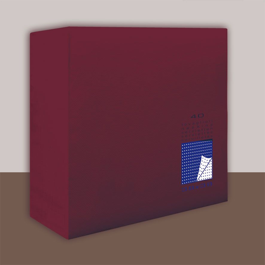 Tovagliolo Bordeaux 2 veli 38x38 cm Punta/Punta - Tirolix