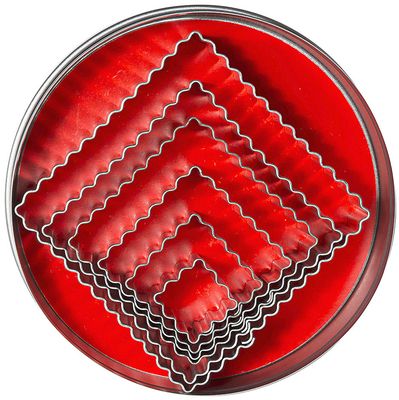 Tagliabiscotti quadrato ondulato 6 pezzi - Contacto