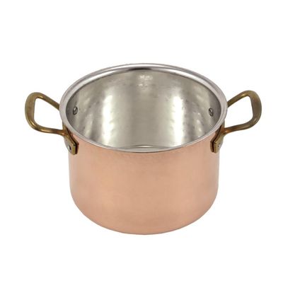 Casseruola Alta 2 Manici 24 cm Rame Stagnato - L.A.R.