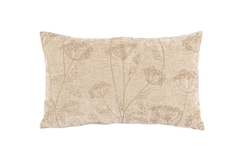 Cuscino con stampa fiori 30x50 cm Crema - Tirolix