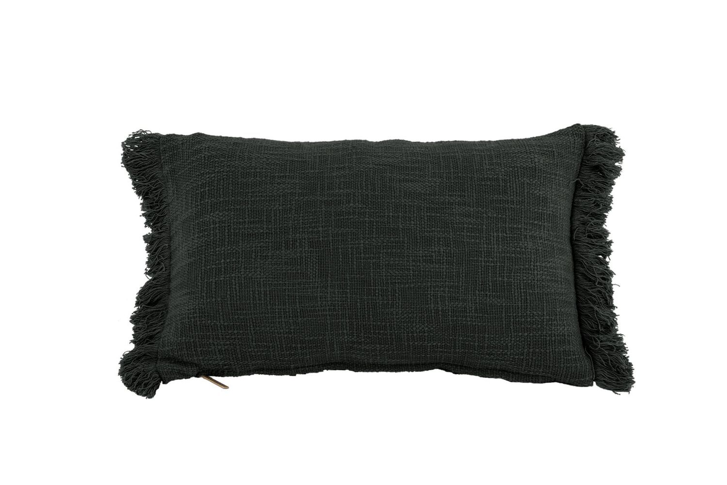 Cuscino in Cotone Slub 30x50 cm Nero - Tirolix