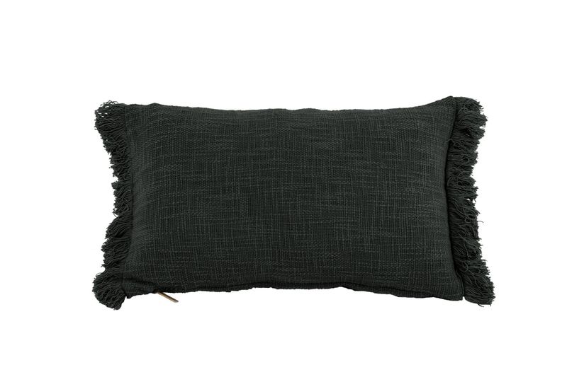 Cuscino in Cotone Slub 30x50 cm Nero - Tirolix