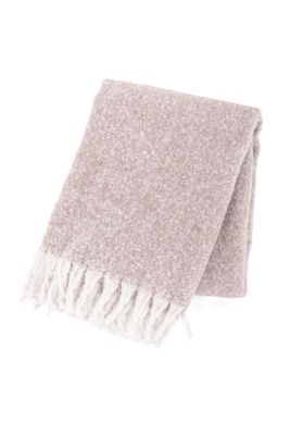 Plaid in Microflanella con Frange 130x170 cm Rosa - Tirolix