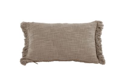 Cuscino in Cotone Slub 30x50 cm Taupe - Tirolix