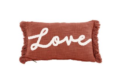 Cuscino con scritta in Cotone Slub 30x50 cm Ruggine - Tirolix