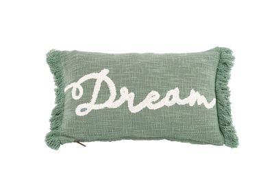 Cuscino con scritta in Cotone Slub 30x50 cm Verde - Tirolix