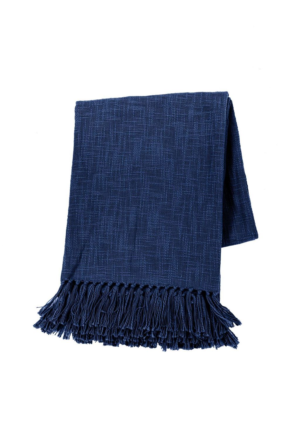 Plaid in Cotone Slub 130x160 cm Blu - Tirolix