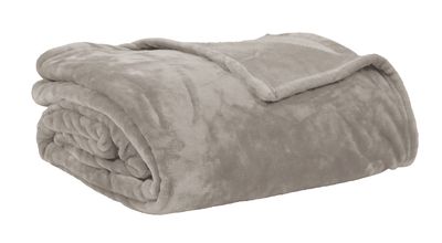 Plaid Morbido in Pile 180X220 cm Taupe - Tirolix