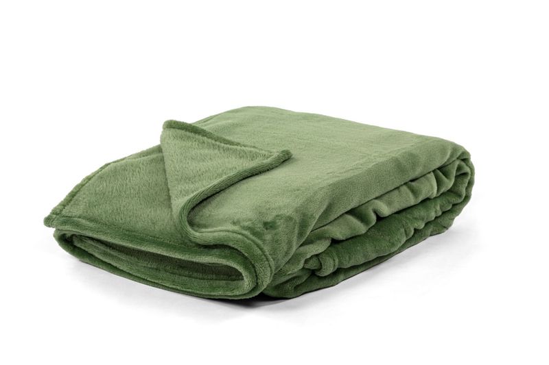 Plaid Morbido in Pile 180X220 cm Verde Chiaro - Tirolix