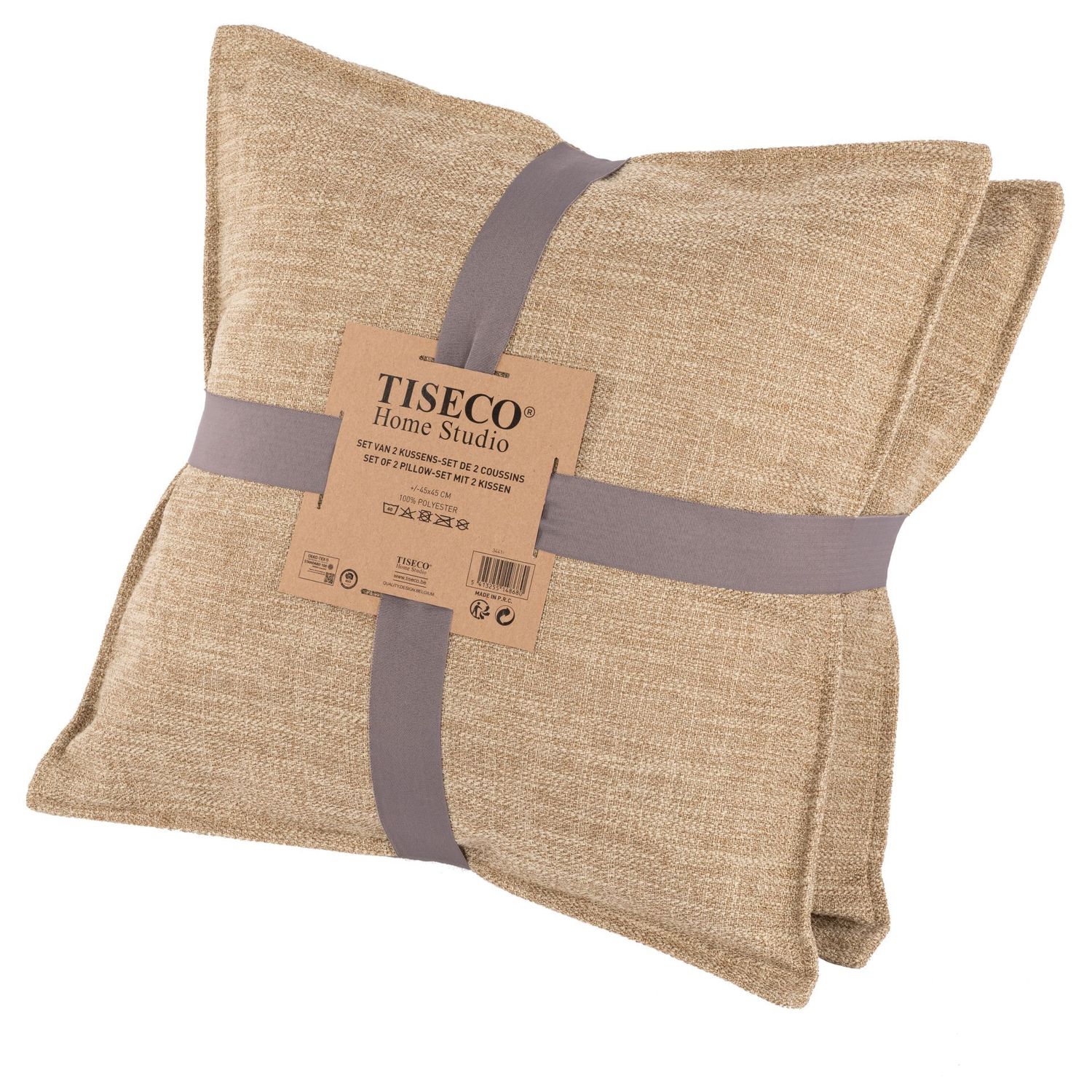 Set 2 Cuscini Slub 45x45 cm Beige - Tirolix