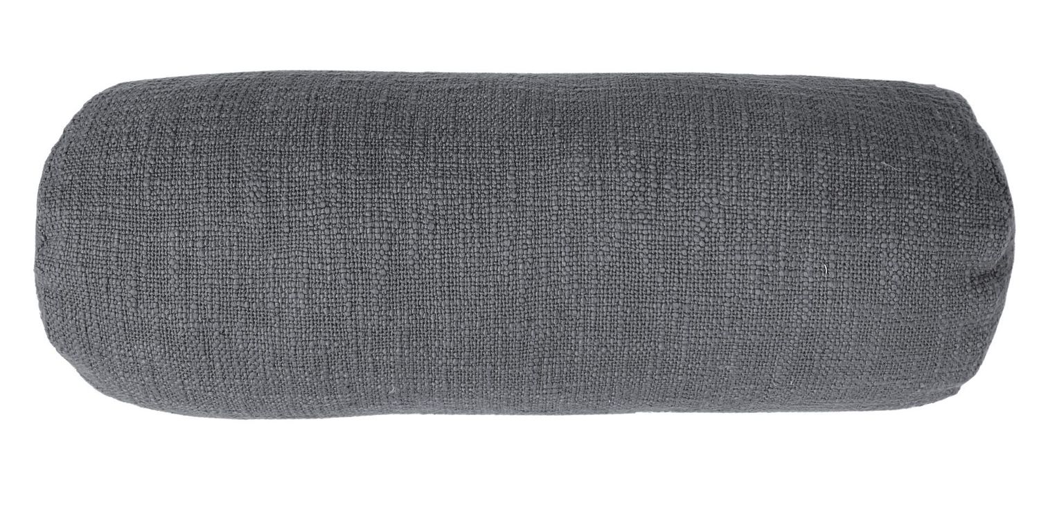 Cuscino in Cotone Slub Cilindrico 15x45 cm Grigio - Tirolix
