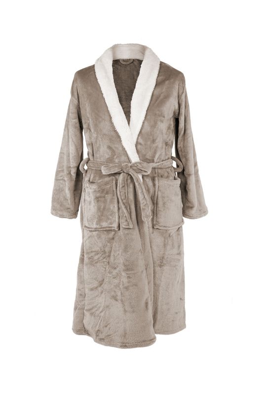 Vestaglia Microflanella Bicolor L/XL Taupe - Tirolix
