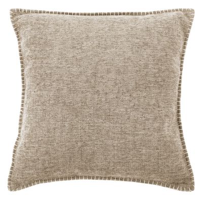 Cuscino Bordi Ricamati 45x45 cm Sabbia - Tirolix