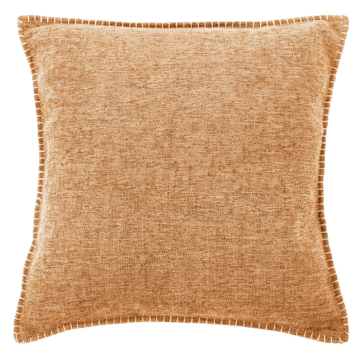 Cuscino Bordi Ricamati 45x45 cm Senape Scuro - Tirolix