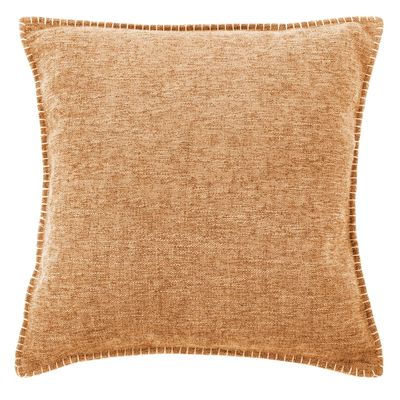 Cuscino Bordi Ricamati 45x45 cm Senape Scuro - Tirolix