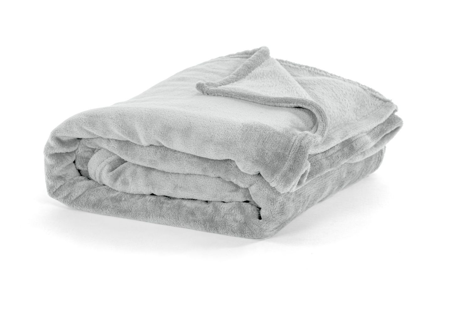 Plaid Morbido in Pile 130 x 160 cm Grigio chiaro - Tirolix