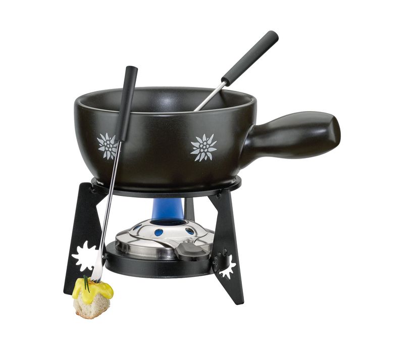Spring - Set di fonduta nera 14 cm Edelweiss