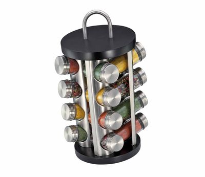 Küchenprofi - Portaspezie rotondo 16 posti nero 35,5 cm