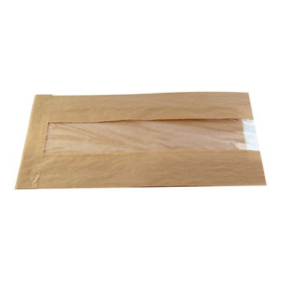 Firstpack - Sacchetto con finestra marrone 22 x 5 cm