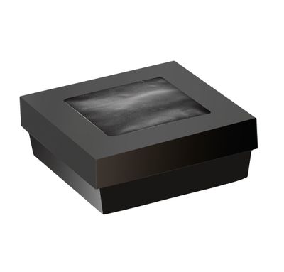 Firstpack - Scatola quadrata con finestra nera 13,5 x 13,5 cm