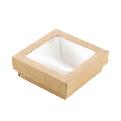 Firstpack - Scatola quadrata con finestra marrone 11,5 x 11,5 cm