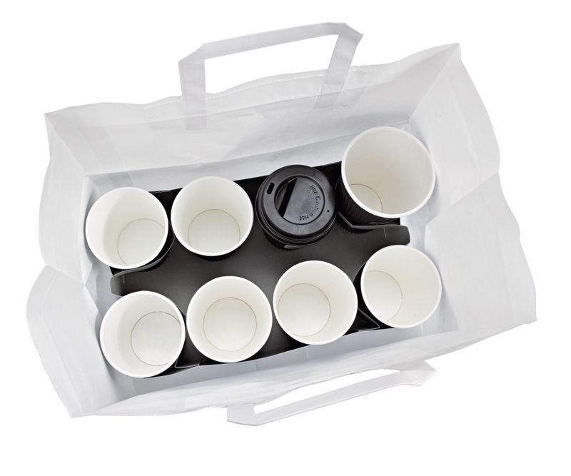 Firstpack - Sacchetto con manici bianco 32 x 20 x 25 cm
