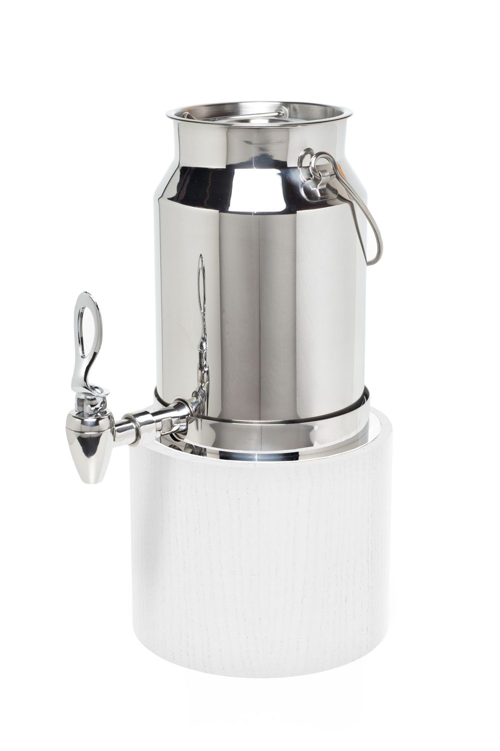 Yegam - Distributore latte con base legno 5 l Bianco